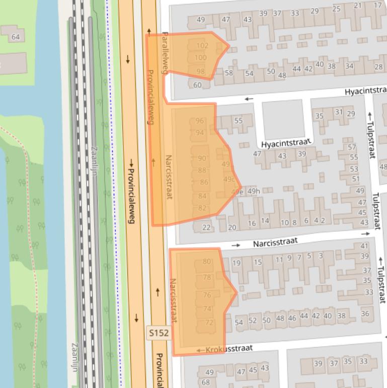 Kaart van postcodegebied 1541BC.