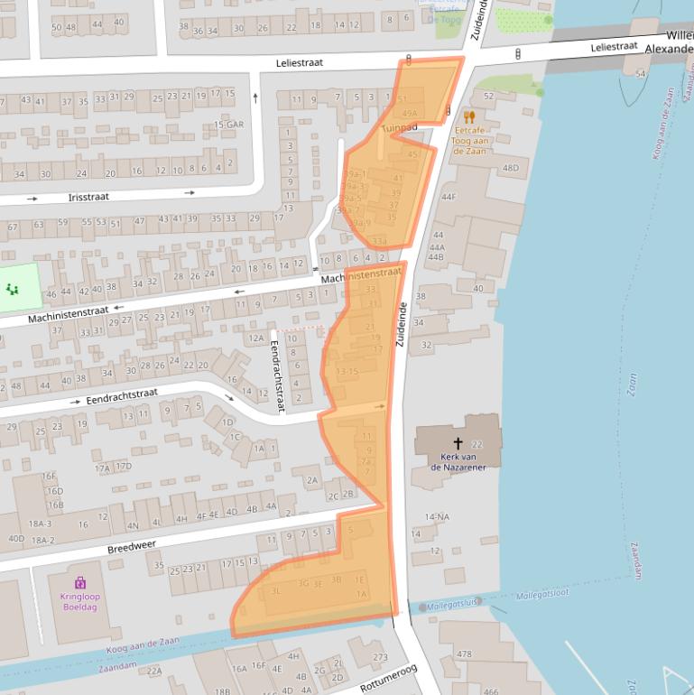 Kaart van postcodegebied 1541CA.