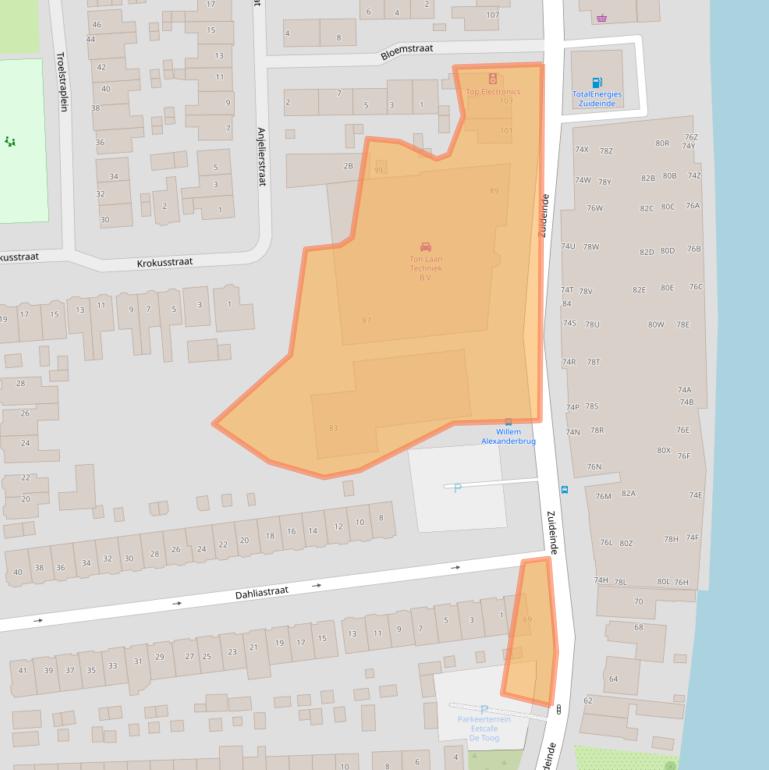 Kaart van postcodegebied 1541CB.