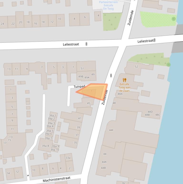 Kaart van postcodegebied 1541CH.