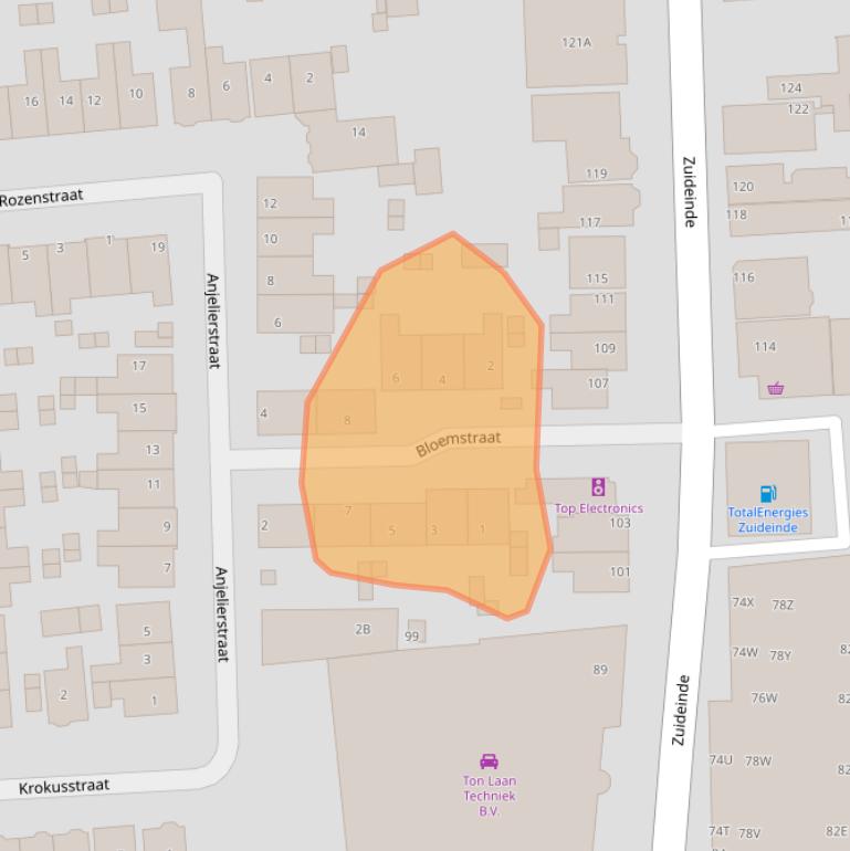 Kaart van postcodegebied 1541CR.