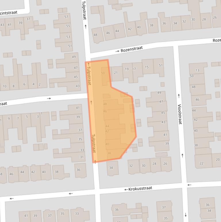 Kaart van postcodegebied 1541DD.