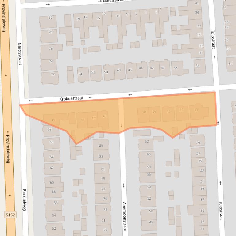 Kaart van postcodegebied 1541DH.