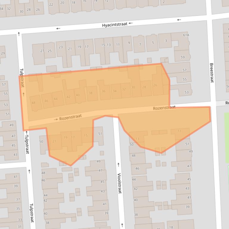 Kaart van postcodegebied 1541DP.