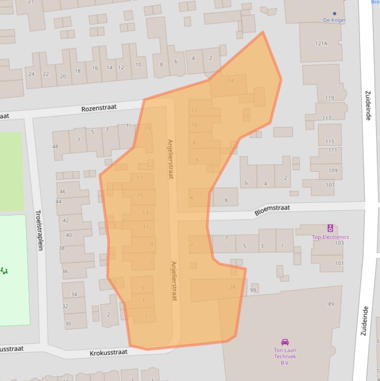 Kaart van postcodegebied 1541DR.