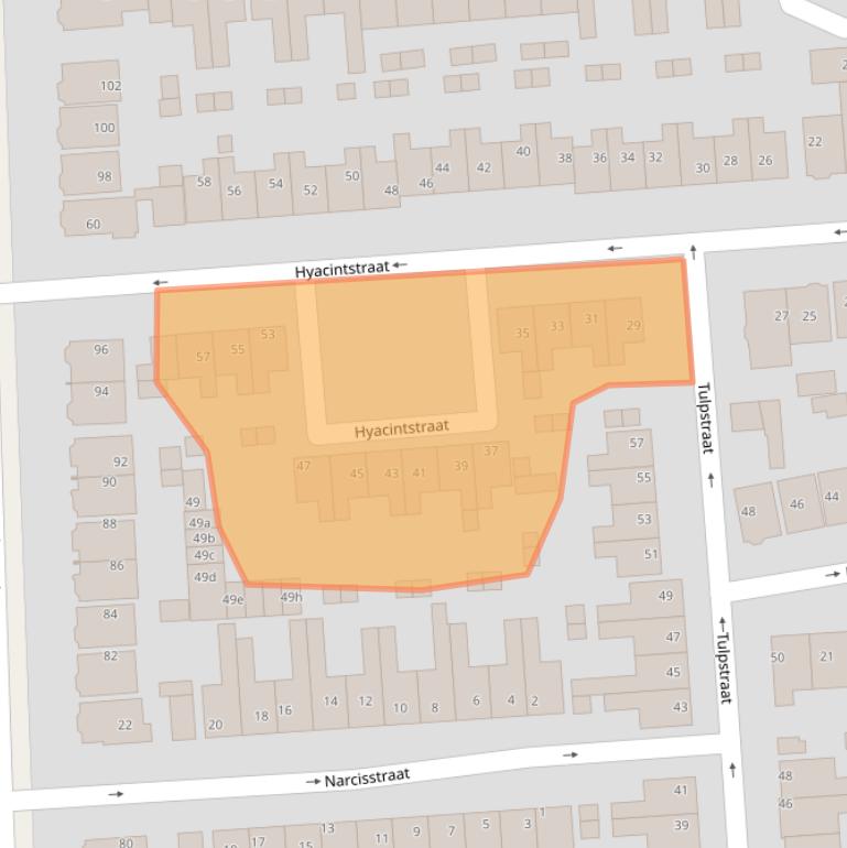 Kaart van postcodegebied 1541DT.