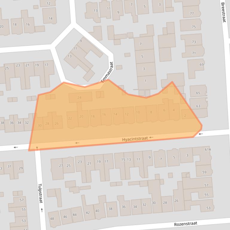 Kaart van postcodegebied 1541DV.