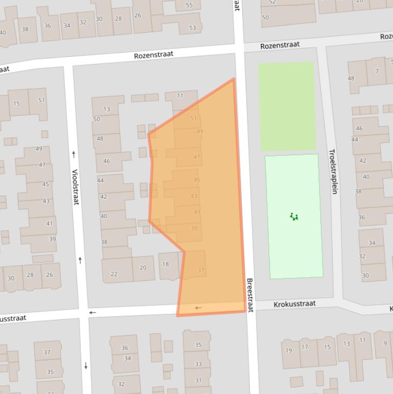 Kaart van postcodegebied 1541EB.