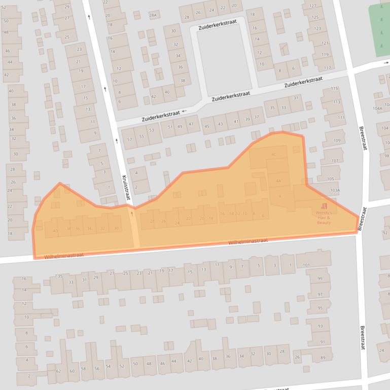 Kaart van postcodegebied 1541GN.