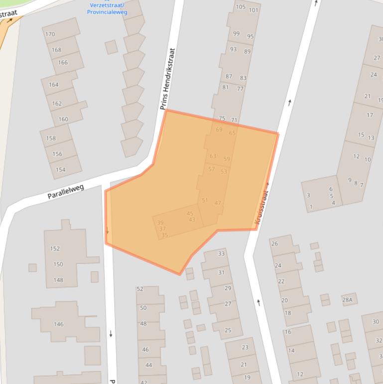 Kaart van postcodegebied 1541GR.