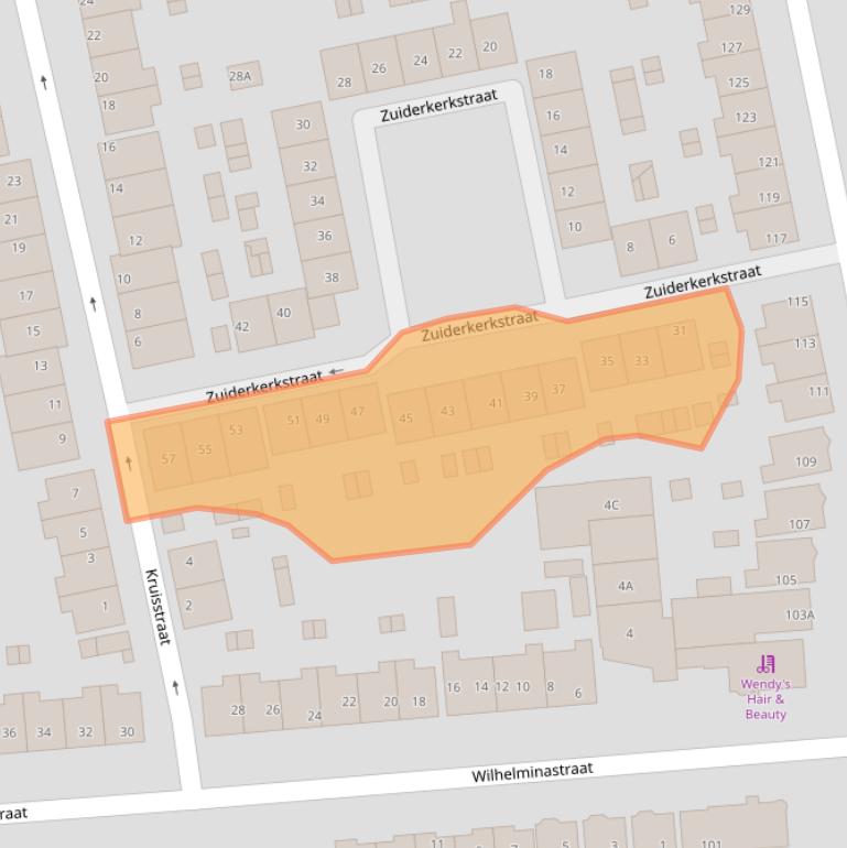 Kaart van postcodegebied 1541GW.