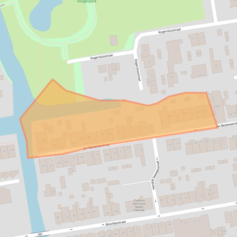 Kaart van postcodegebied 1541KS.