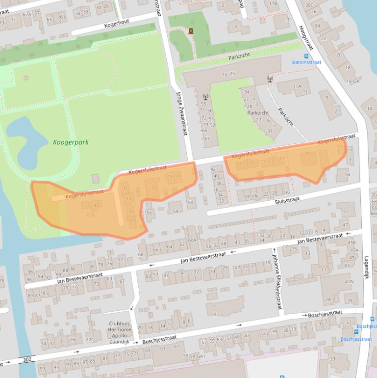 Kaart van postcodegebied 1541KV.