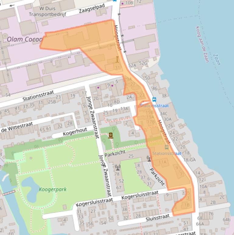 Kaart van postcodegebied 1541KW.