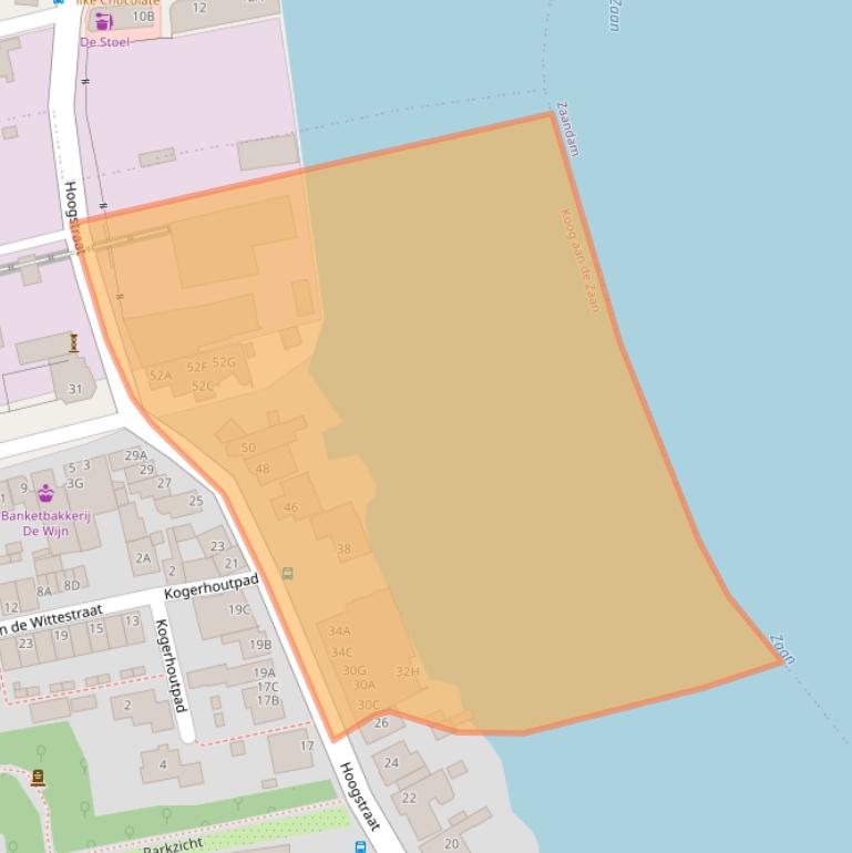 Kaart van postcodegebied 1541KZ.