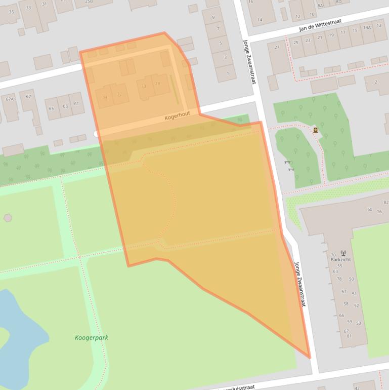 Kaart van postcodegebied 1541LA.