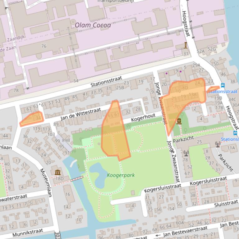 Kaart van postcodegebied 1541LB.