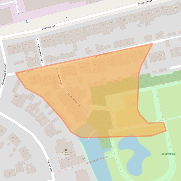 Kaart van postcodegebied 1541LC.