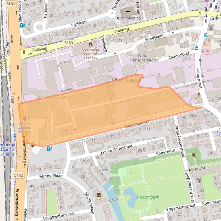 Kaart van postcodegebied 1541LJ.