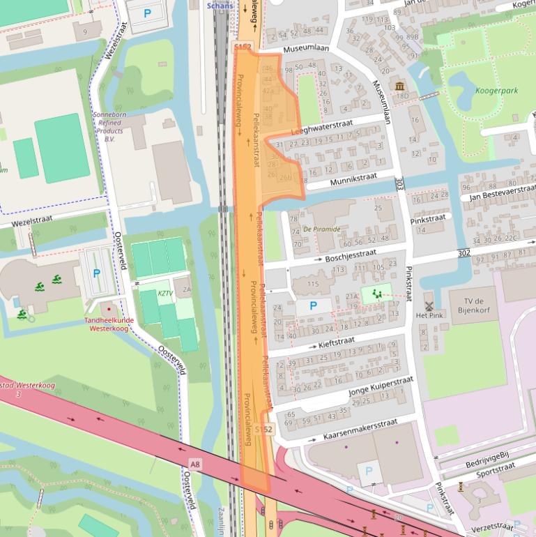 Kaart van postcodegebied 1541LM.