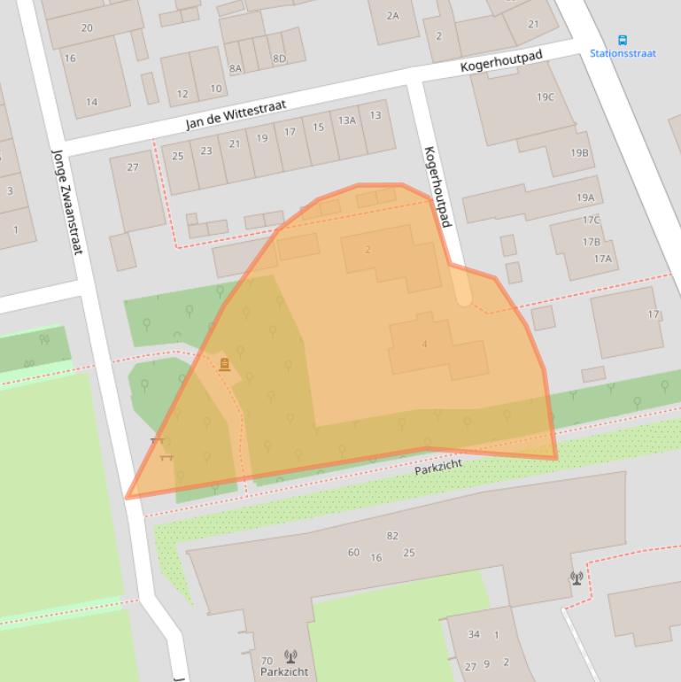 Kaart van postcodegebied 1541LX.