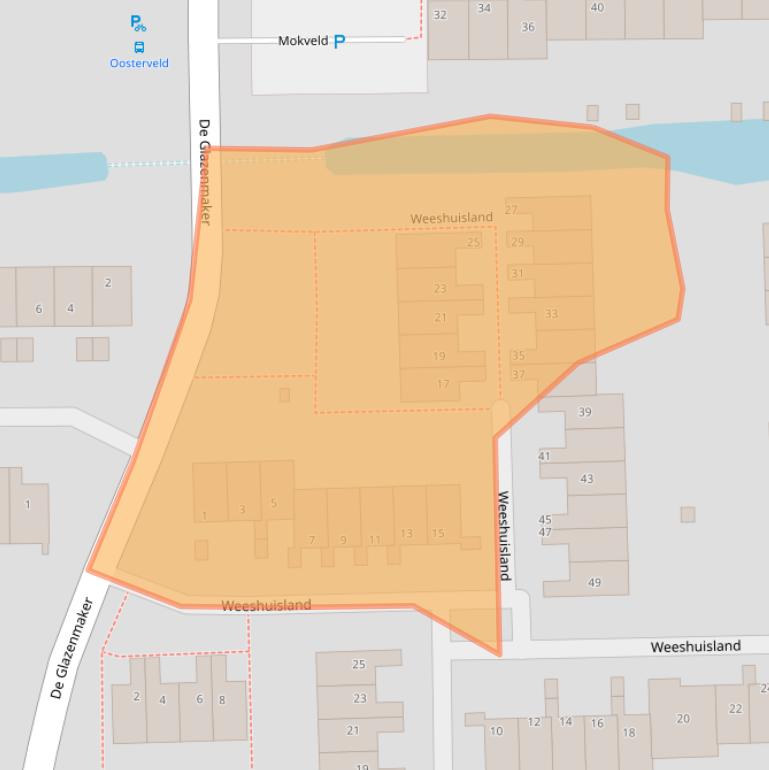 Kaart van postcodegebied 1541MA.