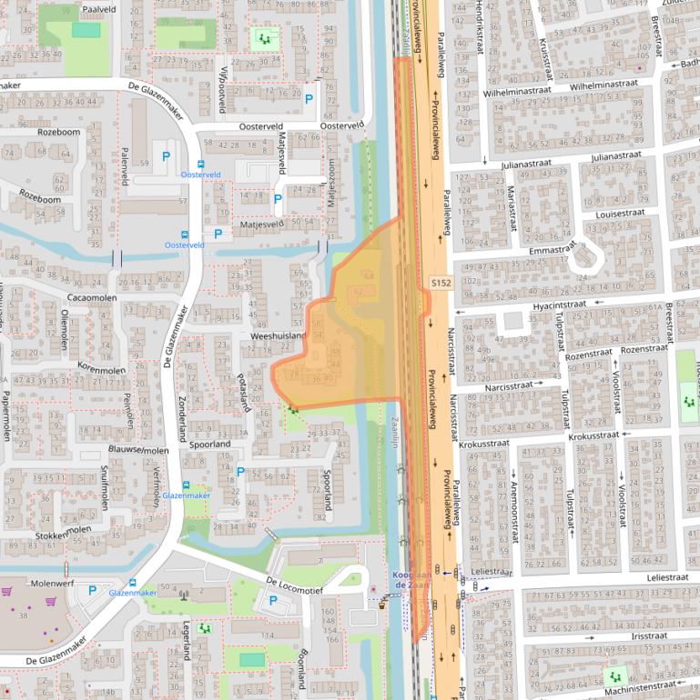 Kaart van postcodegebied 1541MD.