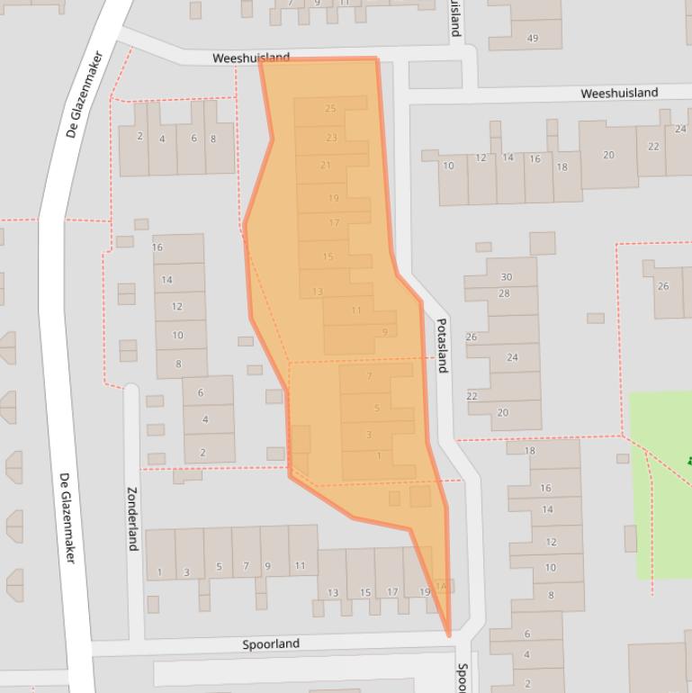 Kaart van postcodegebied 1541MG.