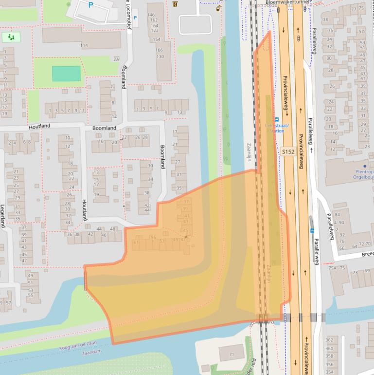 Kaart van postcodegebied 1541MX.