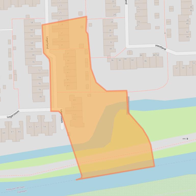 Kaart van postcodegebied 1541ND.