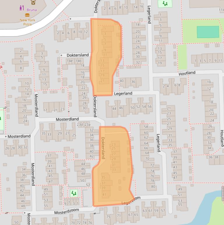 Kaart van postcodegebied 1541NJ.