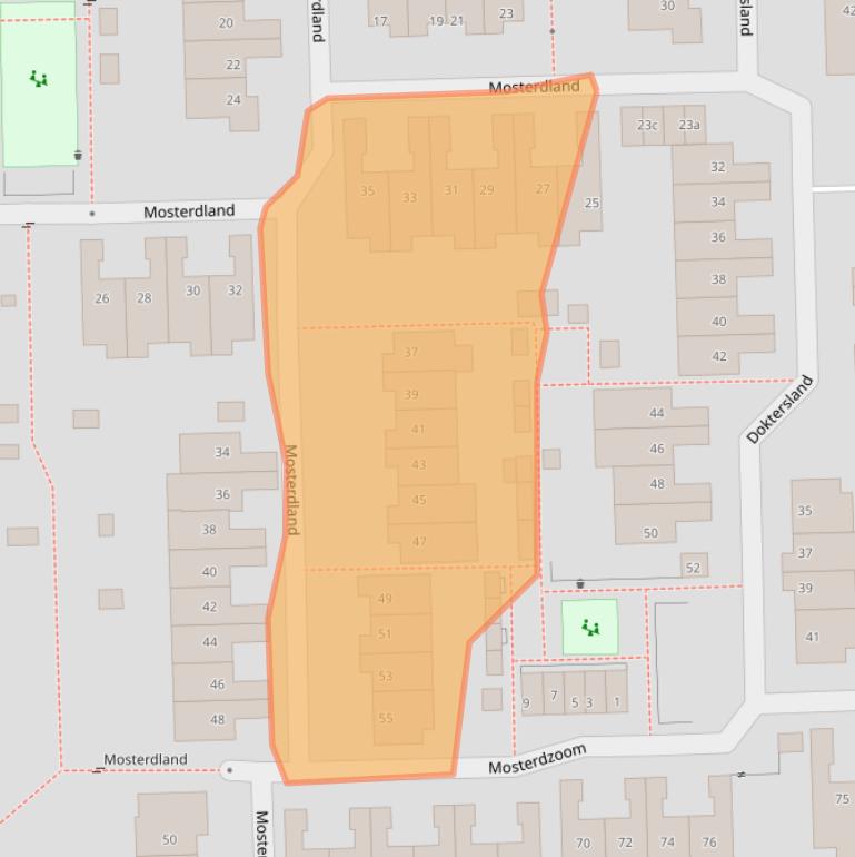 Kaart van postcodegebied 1541NM.