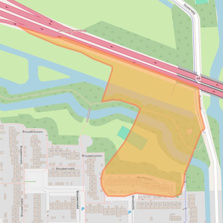 Kaart van postcodegebied 1541PA.