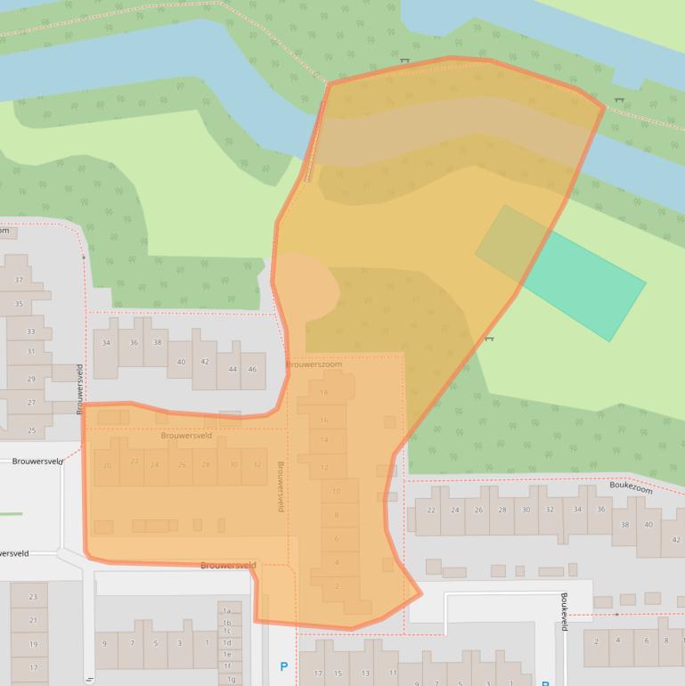 Kaart van postcodegebied 1541PG.