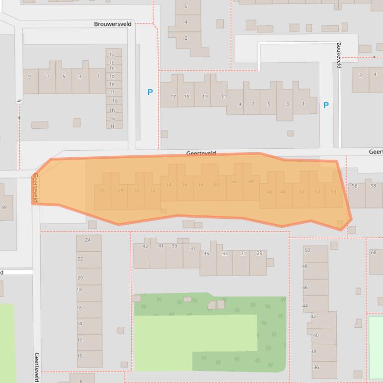 Kaart van postcodegebied 1541PJ.