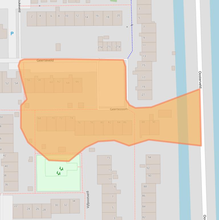 Kaart van postcodegebied 1541PK.