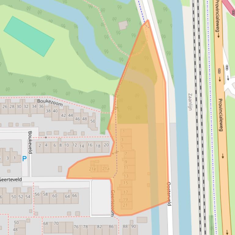 Kaart van postcodegebied 1541PL.