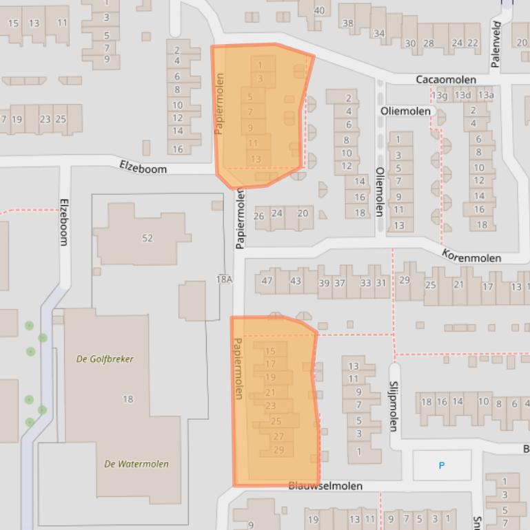 Kaart van postcodegebied 1541RS.