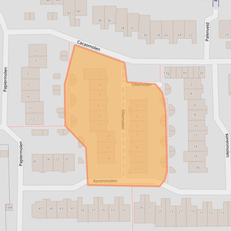 Kaart van postcodegebied 1541RV.