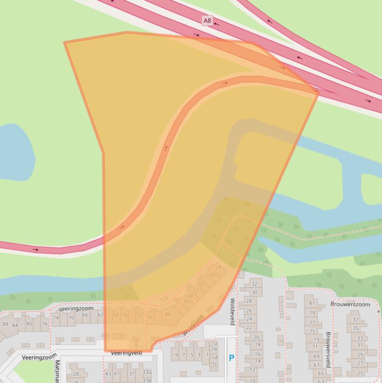 Kaart van postcodegebied 1541SC.