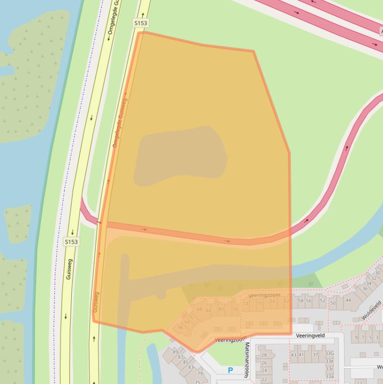 Kaart van postcodegebied 1541SE.