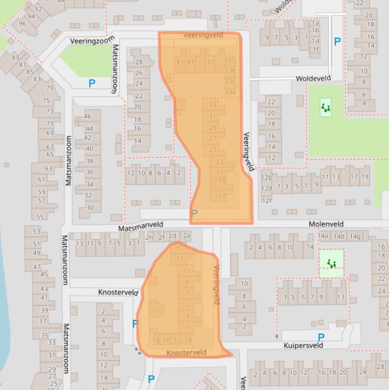 Kaart van postcodegebied 1541SG.