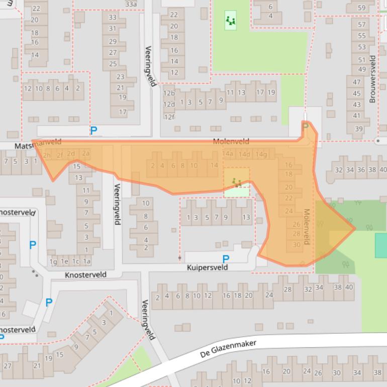 Kaart van postcodegebied 1541SK.