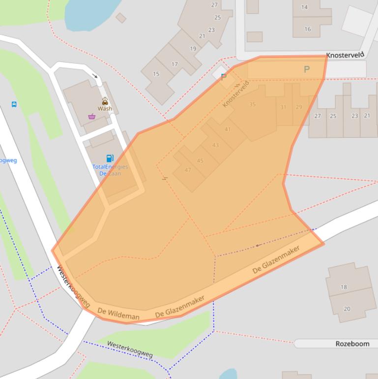 Kaart van postcodegebied 1541SV.
