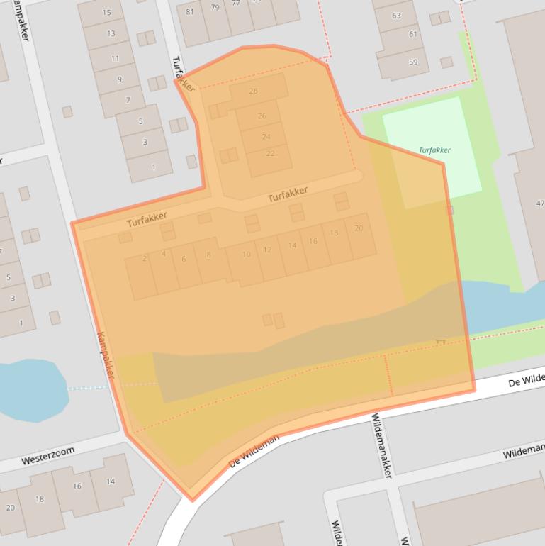 Kaart van postcodegebied 1541TM.