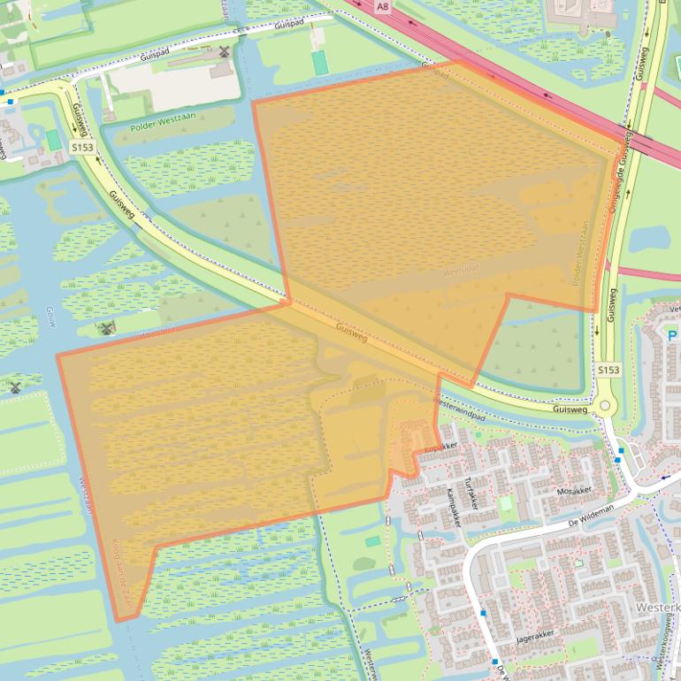 Kaart van postcodegebied 1541TP.