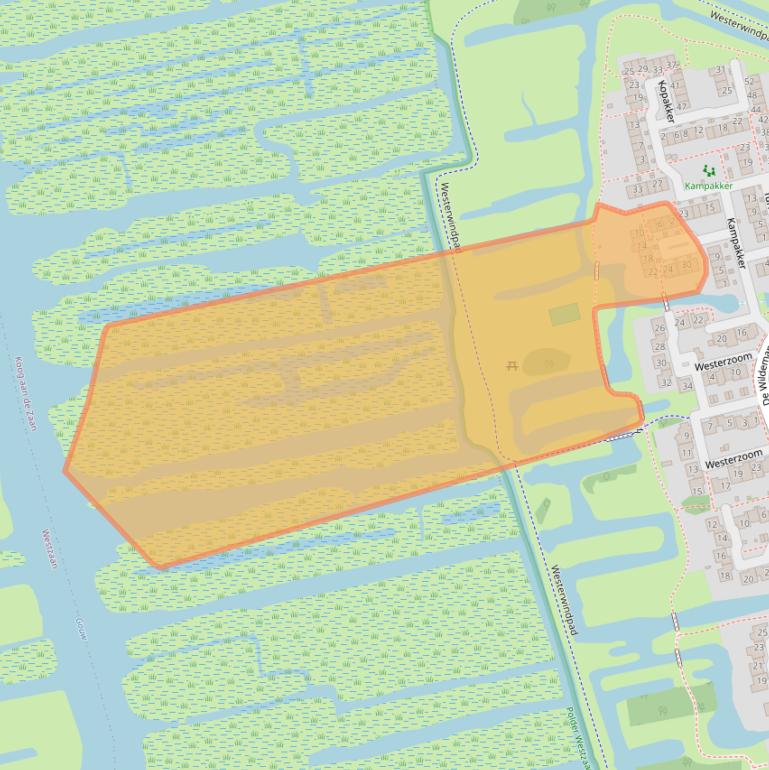Kaart van postcodegebied 1541TT.