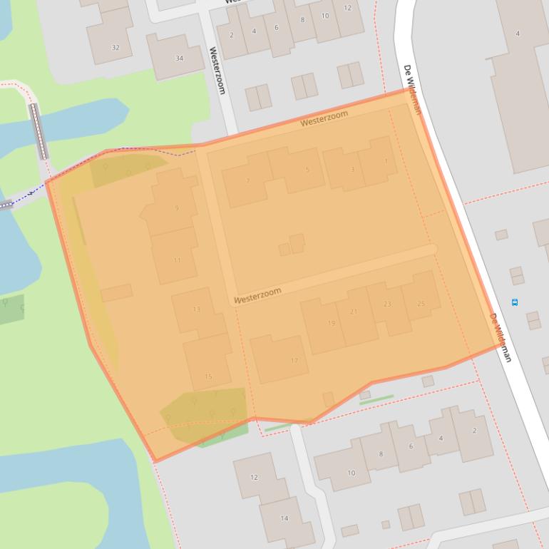 Kaart van postcodegebied 1541TV.
