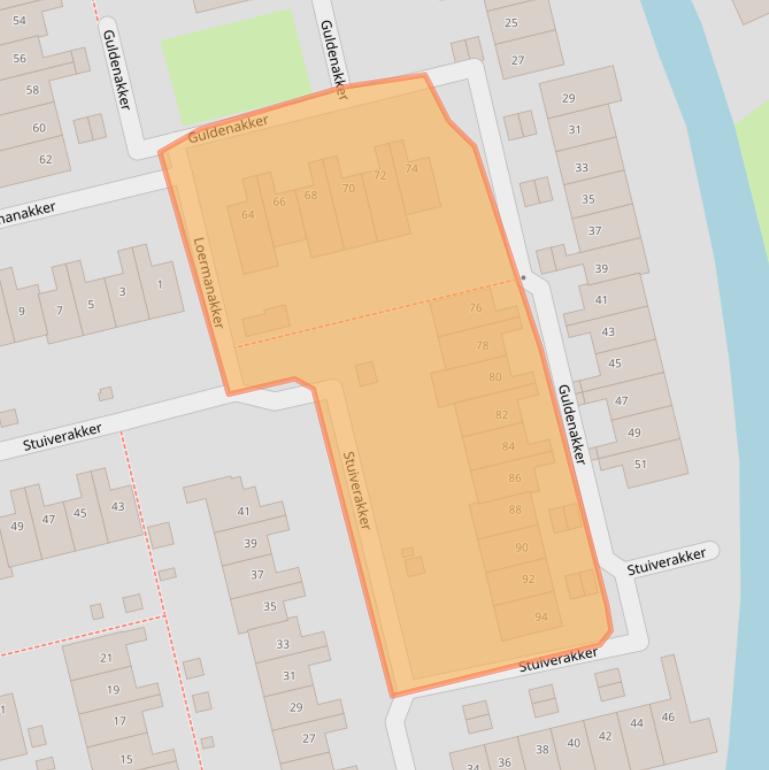 Kaart van postcodegebied 1541VC.
