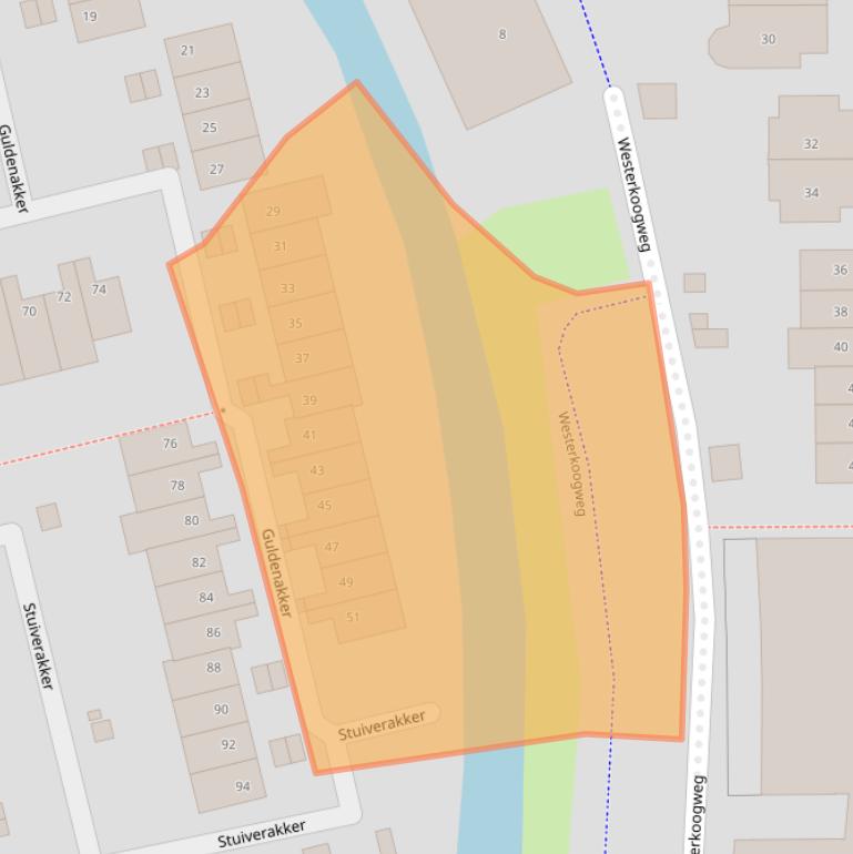 Kaart van postcodegebied 1541VE.